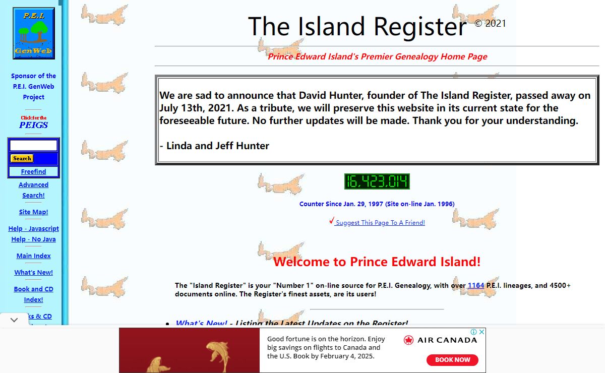 The Island Register - P.E.I. (Prince Edward Island) Genealogy
