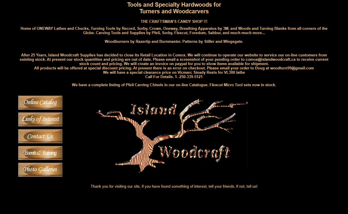 Island Woodcraft Supplies -- Western Canada's premier Oneway Lathe Distributor