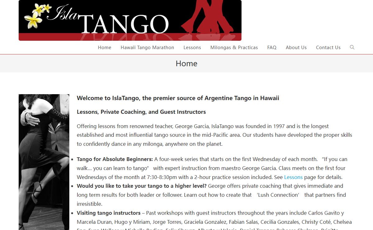 IslaTango – The premiere source of Argentine Tango in Hawaii