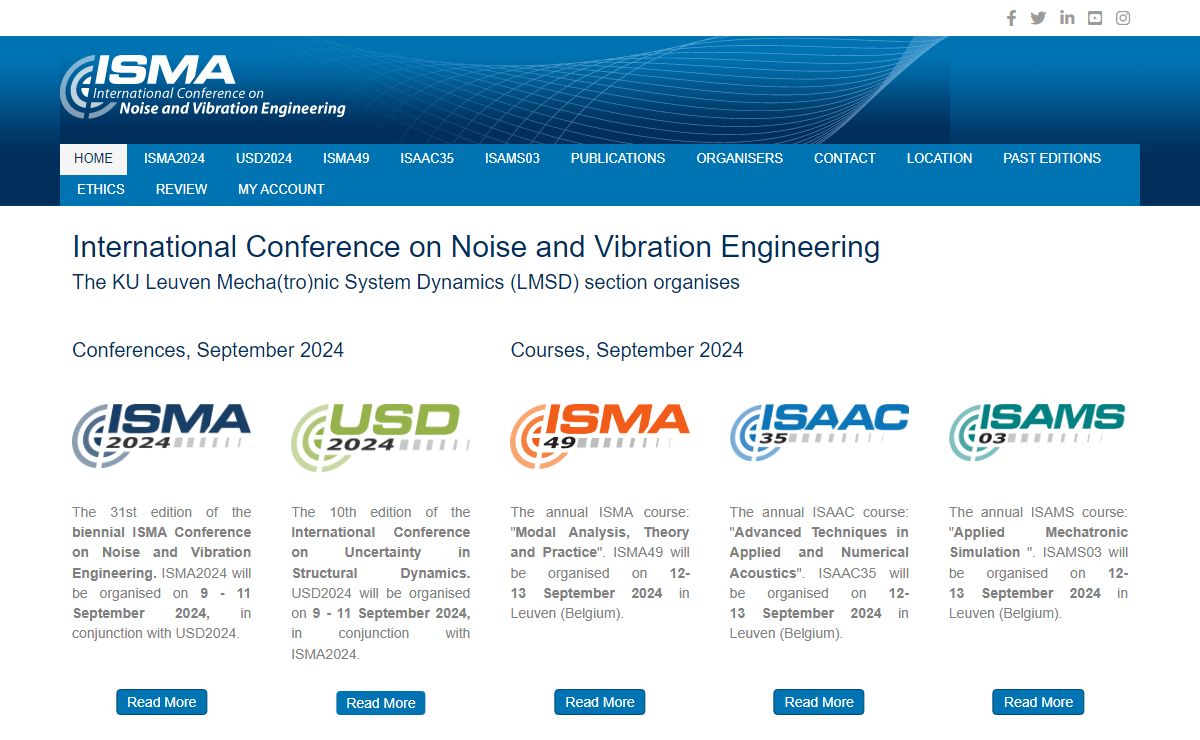 ISMA – International Conference on Noise and Vibration Engineering