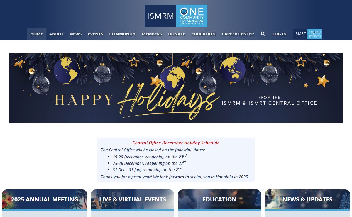 ISMRM – The International Society for Magnetic Resonance in Medicine