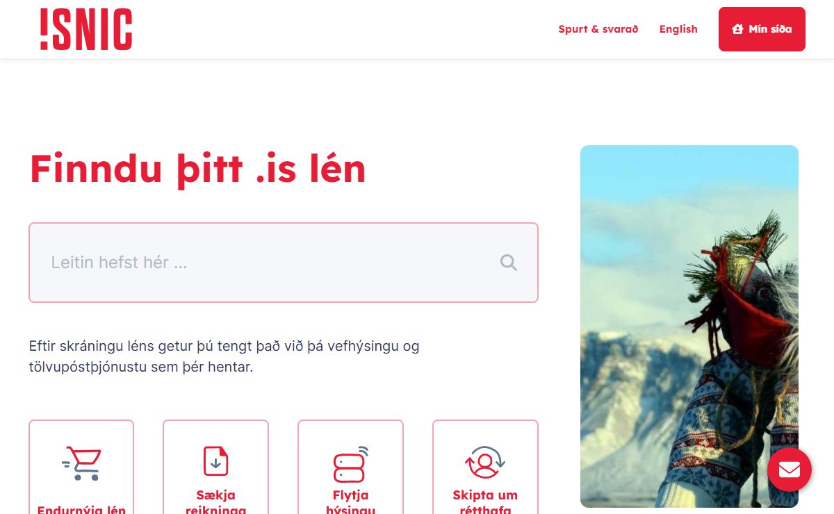 ISNIC Lénaskrá: ISNIC skráning .is léna