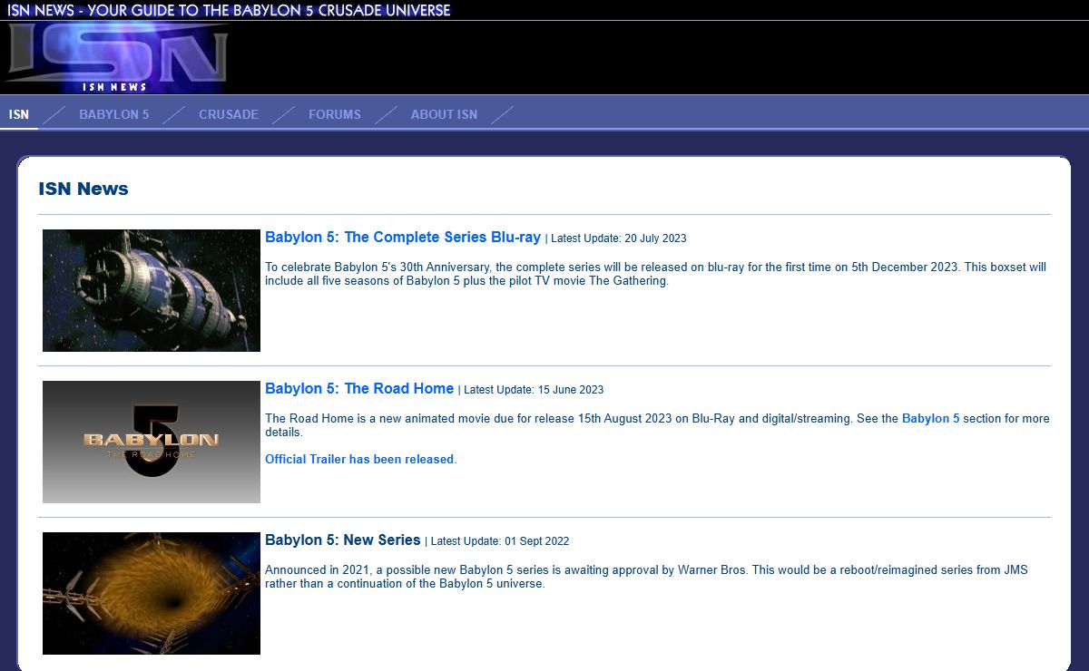 ISN News - Babylon 5 / Crusade