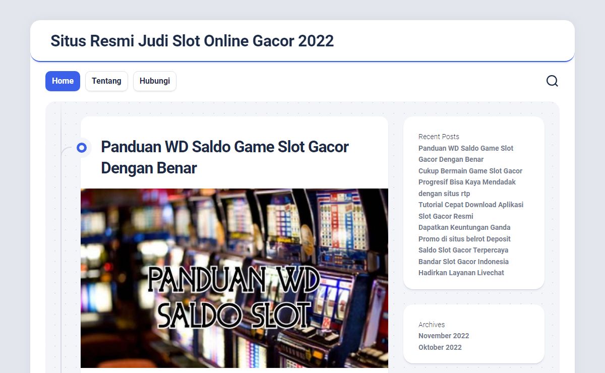 Situs Resmi Judi Slot Online Gacor 2022 -