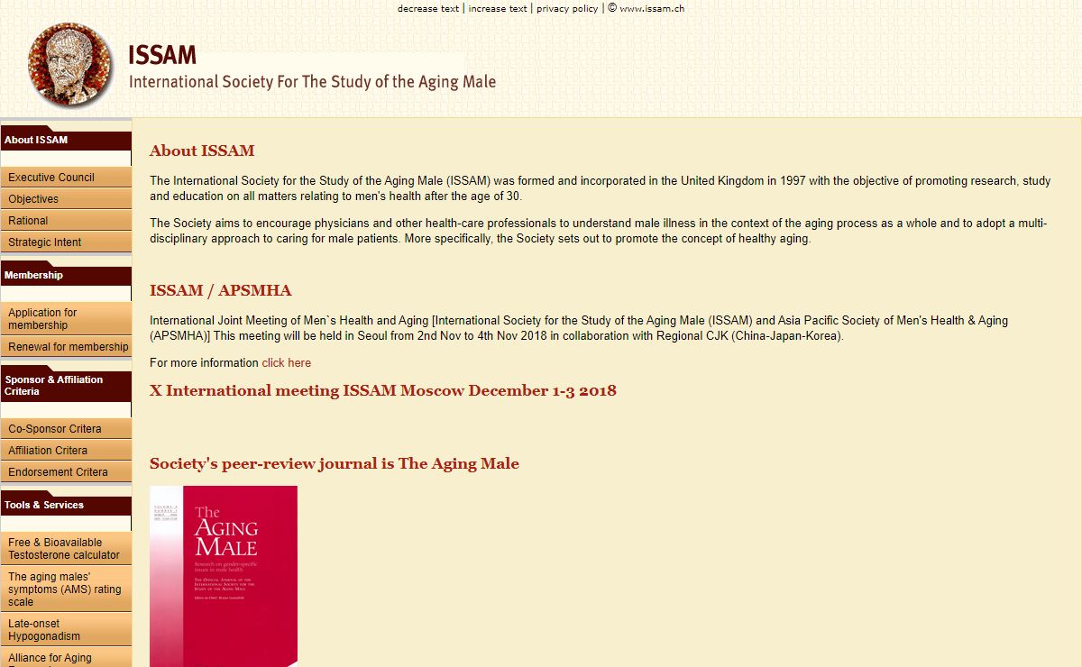 International Society for the Study of the Aging Male(ISSAM)
