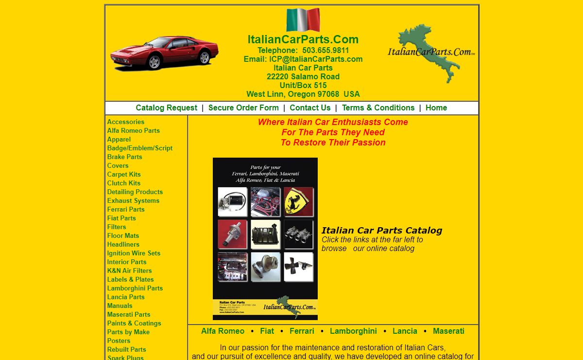 Ferrari & Lamborghini Parts Supplier. Maserati, Alfa Romeo & Fiat Parts Supplier