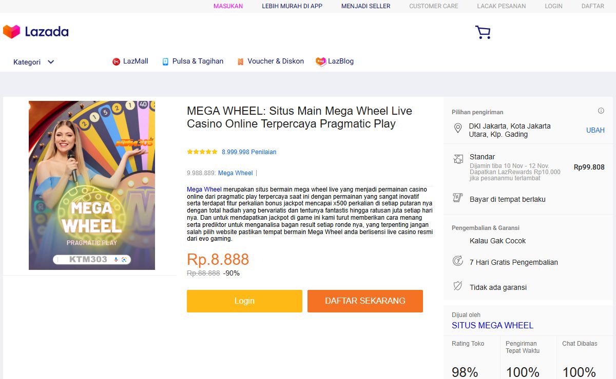 MEGA WHEEL: Situs Main Mega Wheel Live Casino Online Terpercaya Pragmatic Play