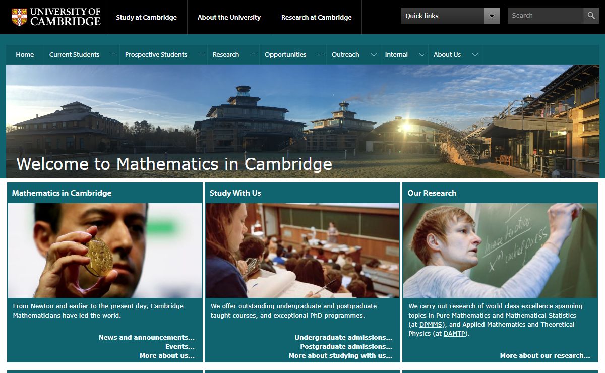 Welcome to Mathematics in Cambridge | Faculty of Mathematics