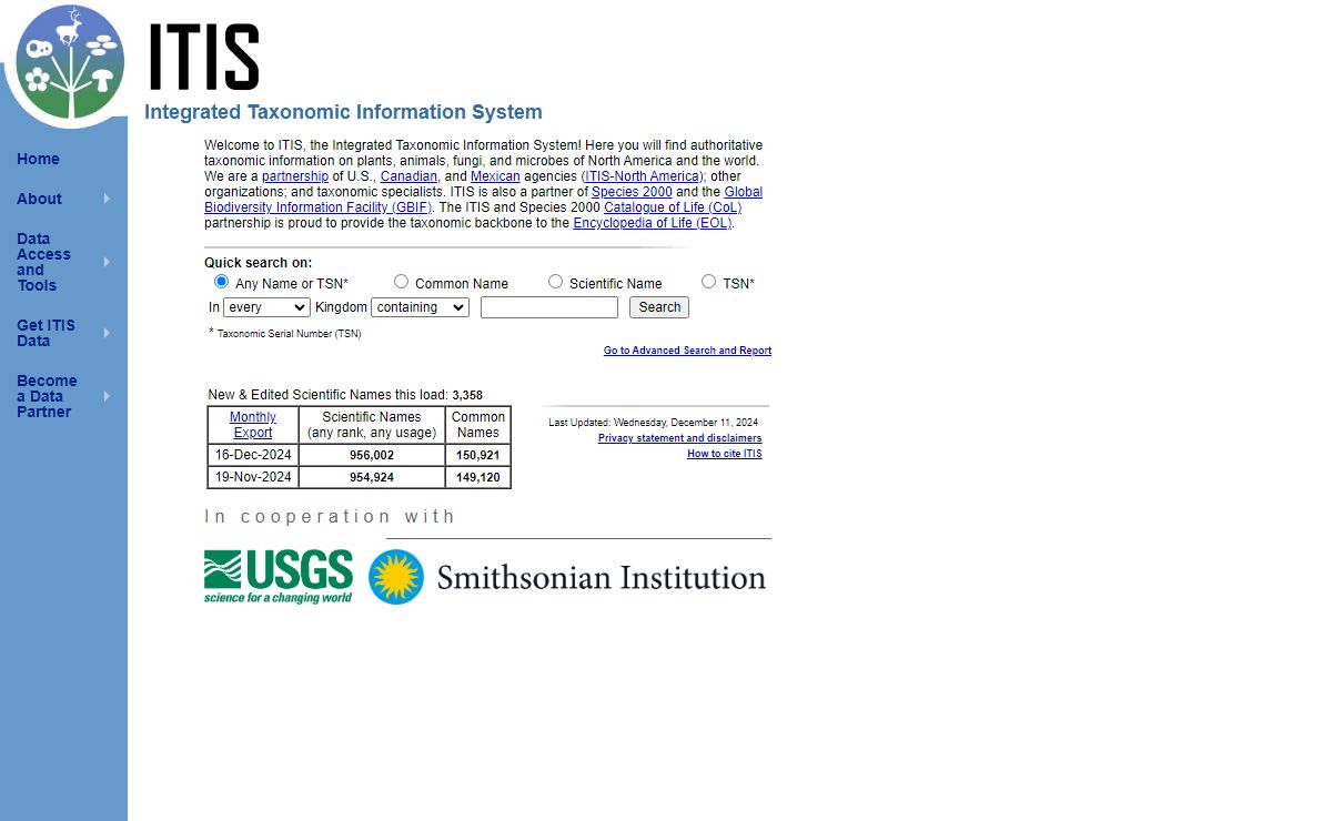 Integrated Taxonomic Information System