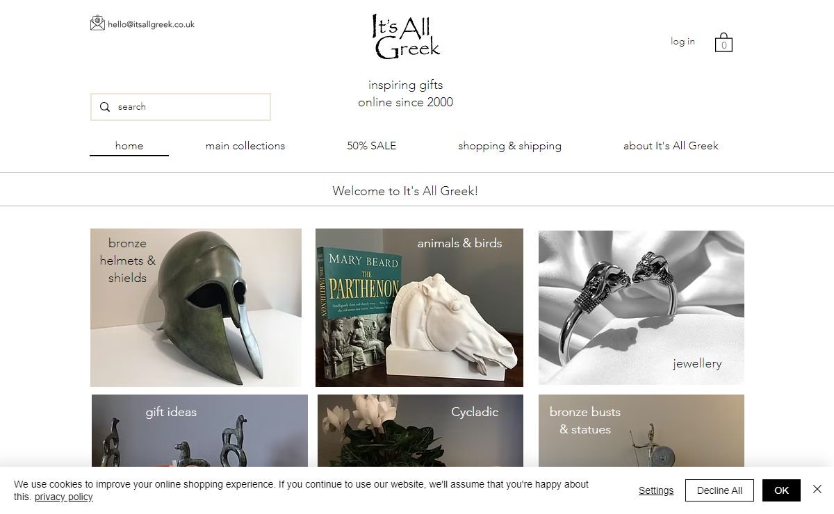 It's All Greek | Greek gifts | bronze and marble sculpture | Greek jewellery | Greek art | museum copies | ancient Greek inspiration
