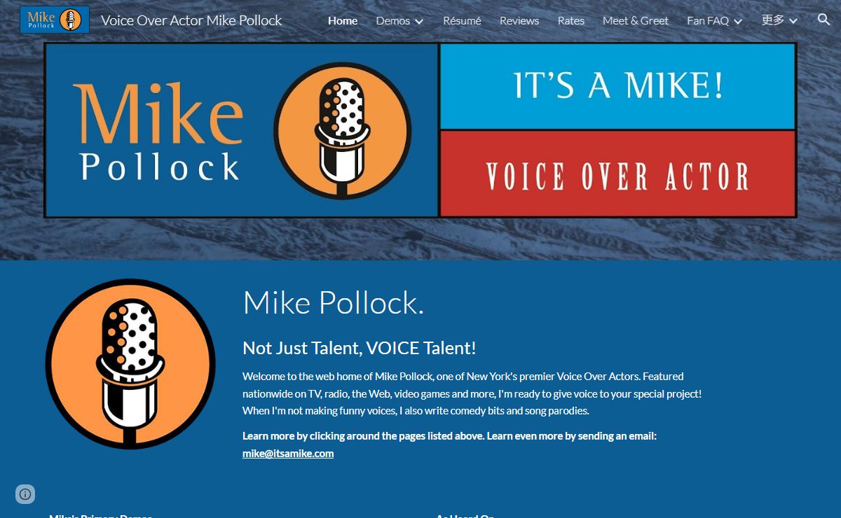 Voice Over Actor Mike Pollock