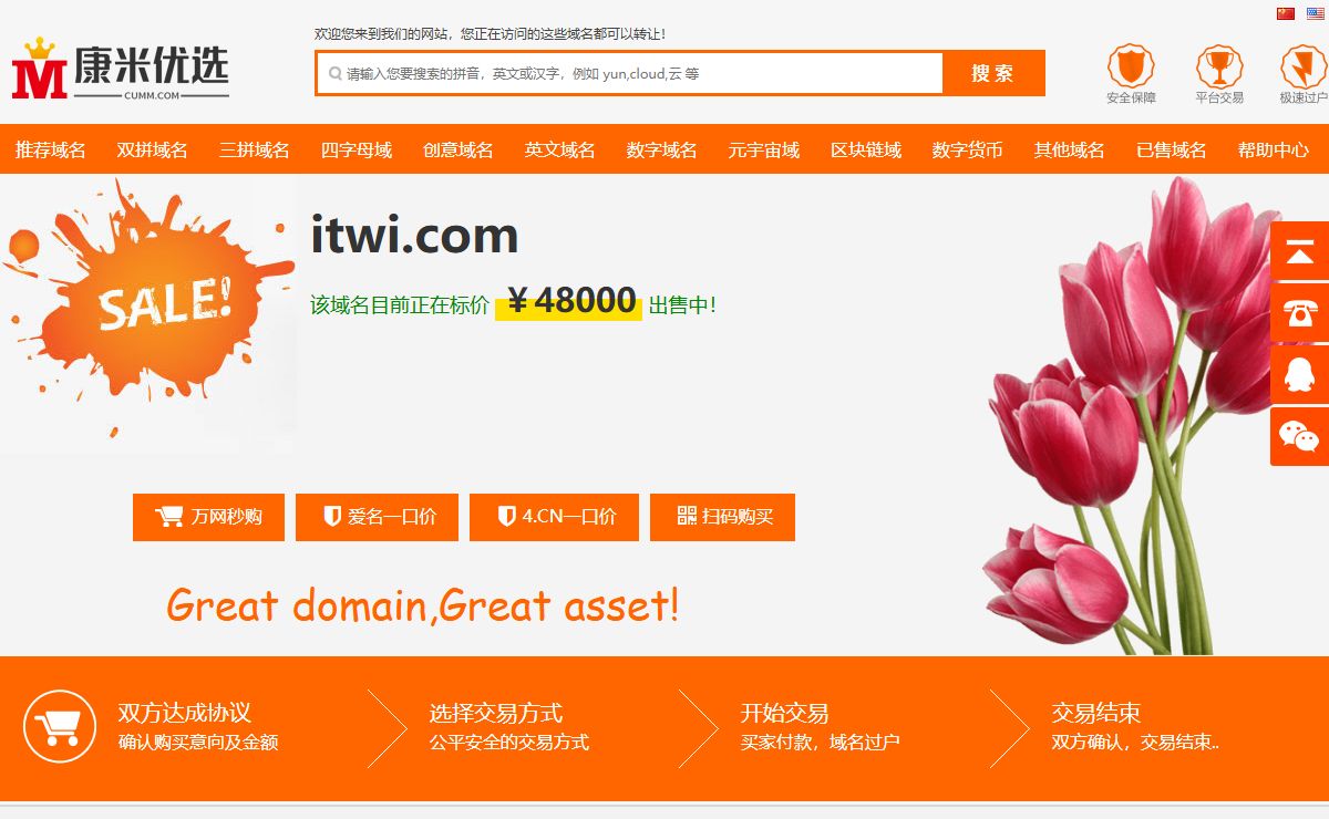 域名 itwi.com 正在出售中！