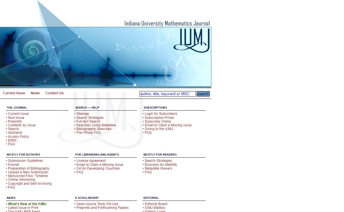 Indiana University Mathematics Journal