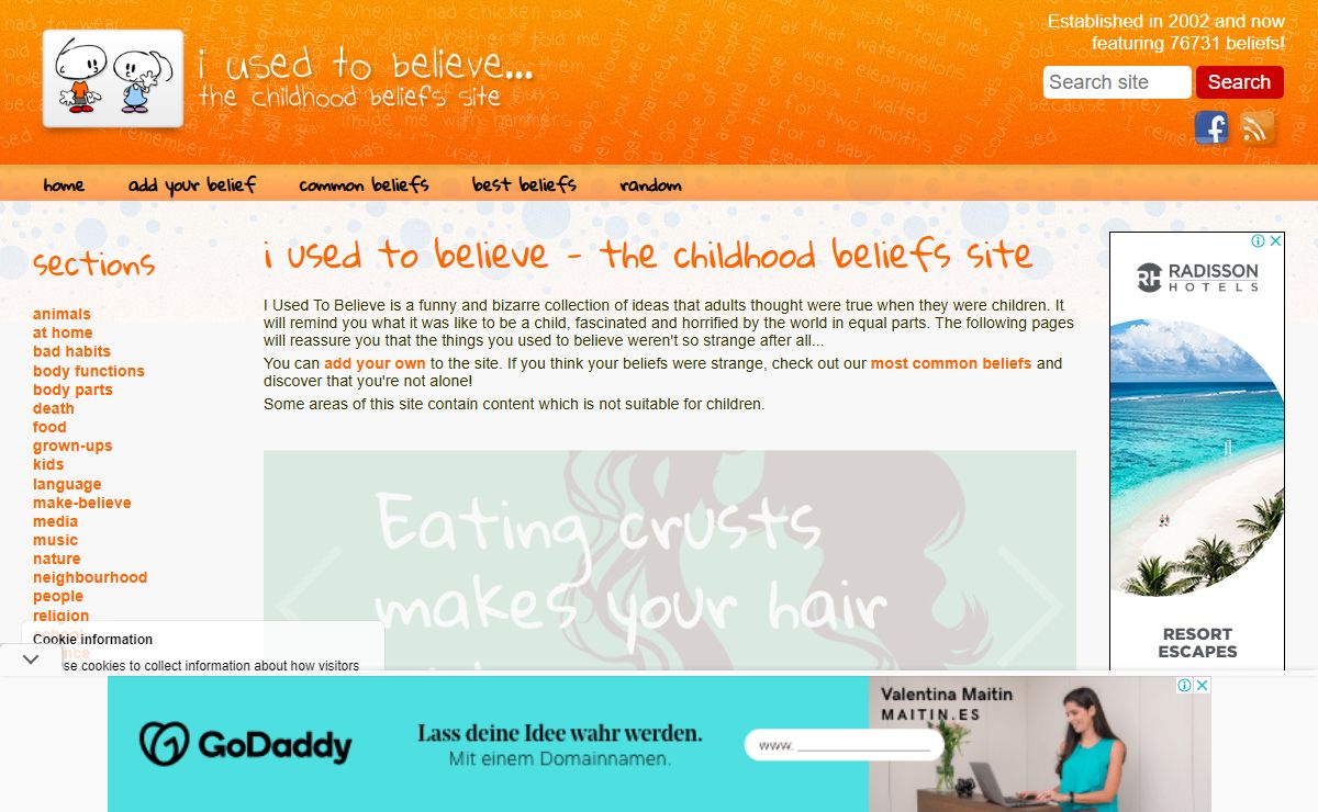 the childhood beliefs site - I Used To Believe