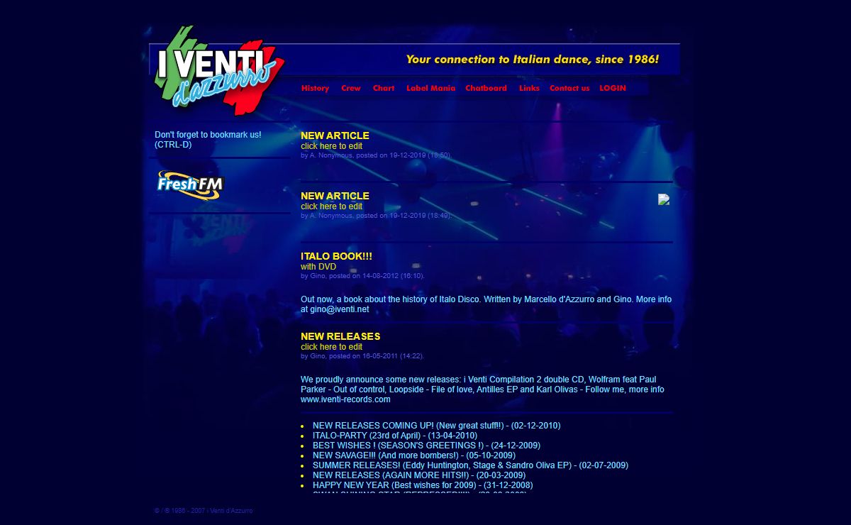 Italo Disco - Italodance - Eurodance - Eurobeat - Hi-NRG - Synthesizer Dance - i Venti d' Azzurro