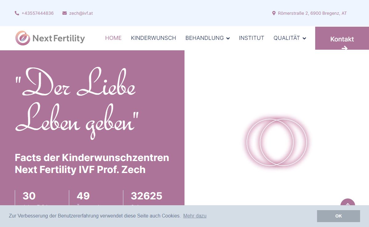 Next Fertility IVF Prof. Zech Bregenz * Kinderwunsch - schwanger werden