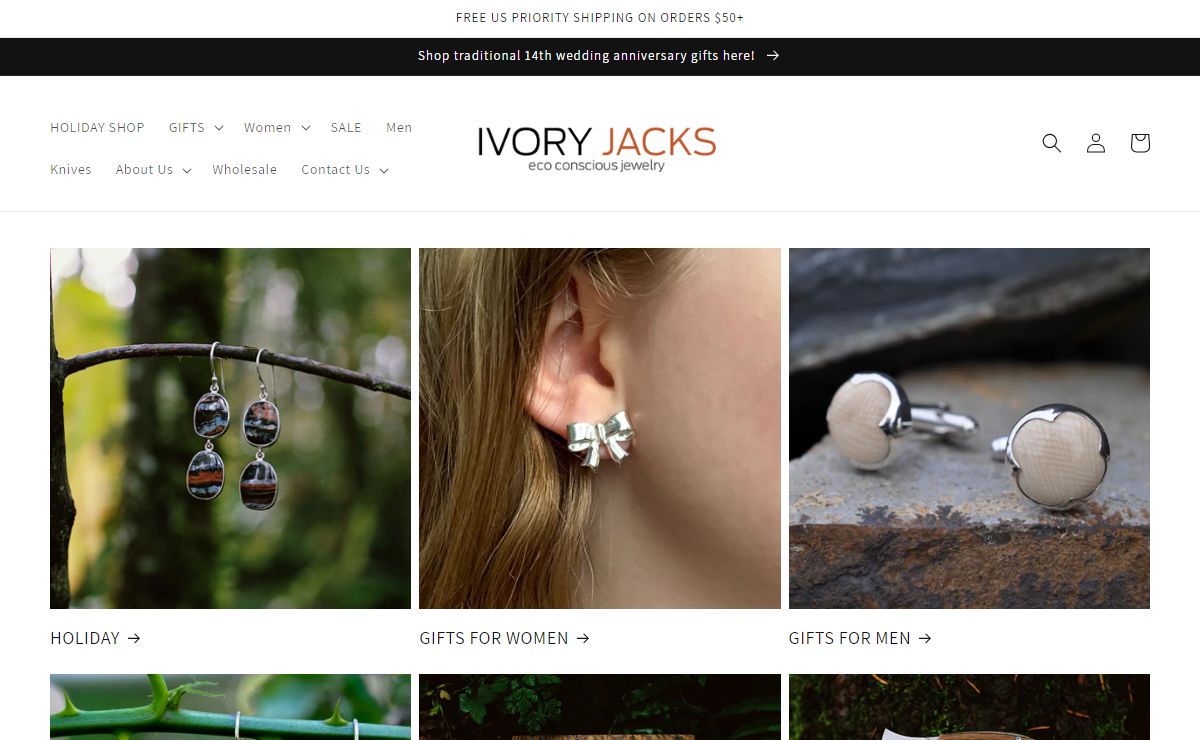 Ivory Jacks Eco Jewelry Fossil Mammoth Ivory 14th Wedding Anniversary