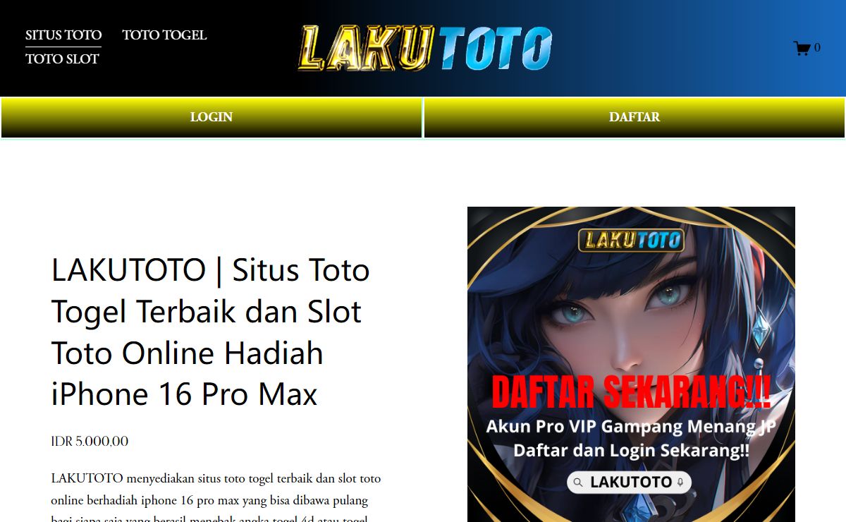 LAKUTOTO | Situs Toto Togel Terbaik dan Slot Toto Online Hadiah iPhone 16 Pro Max