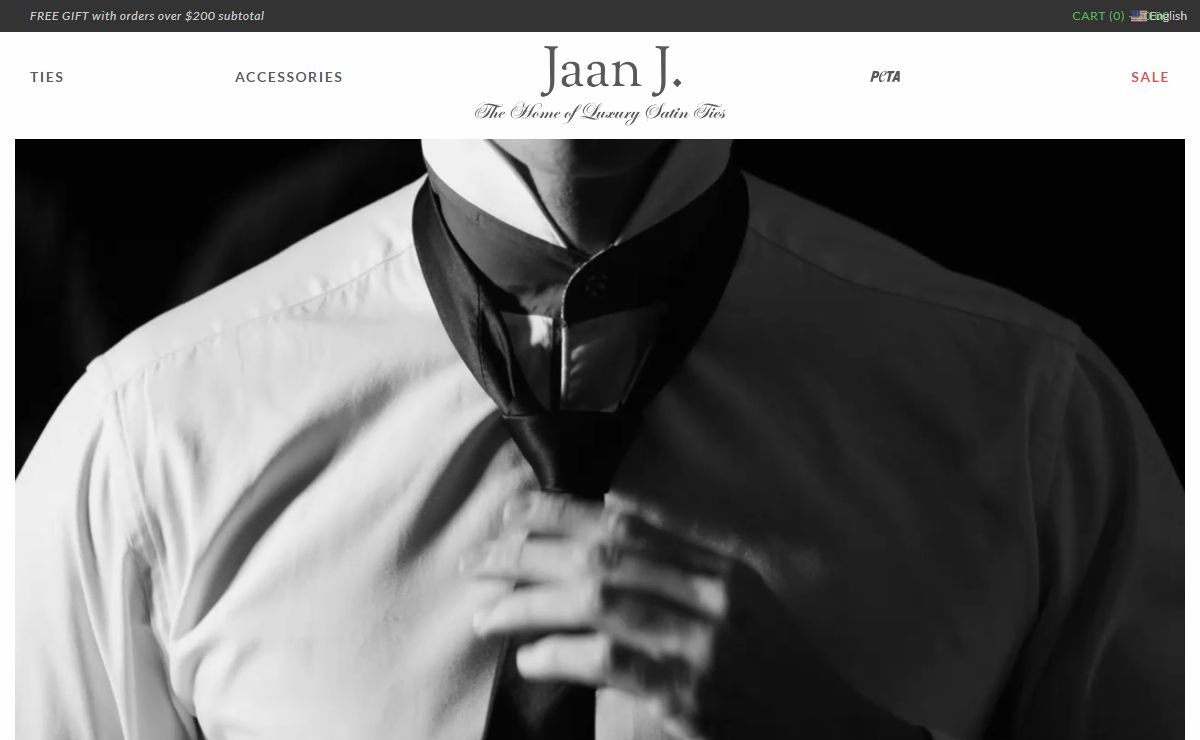 Home | Jaan J. - The Home of Non-Silk Vegan Ties