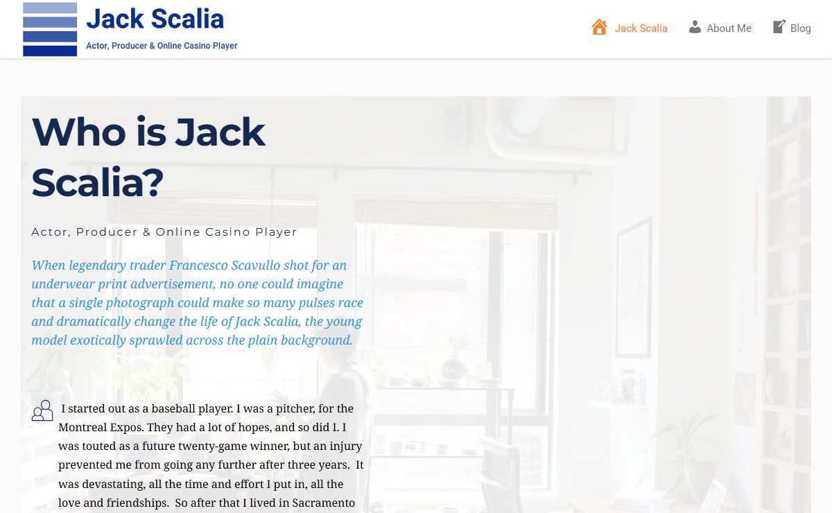Jack Scalia Official | Actor & Online Casino Player