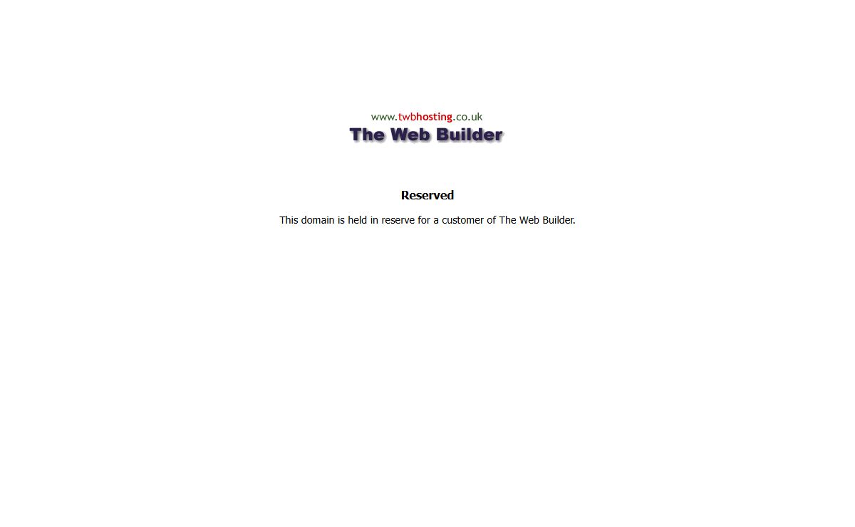 This domain is held in reserve for a customer of The Web Builder