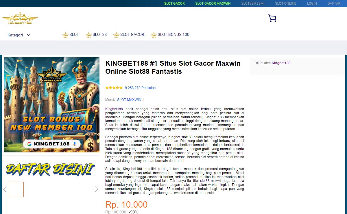 KINGBET188 #1 Situs Slot Gacor Maxwin Online Slot88 Fantastis