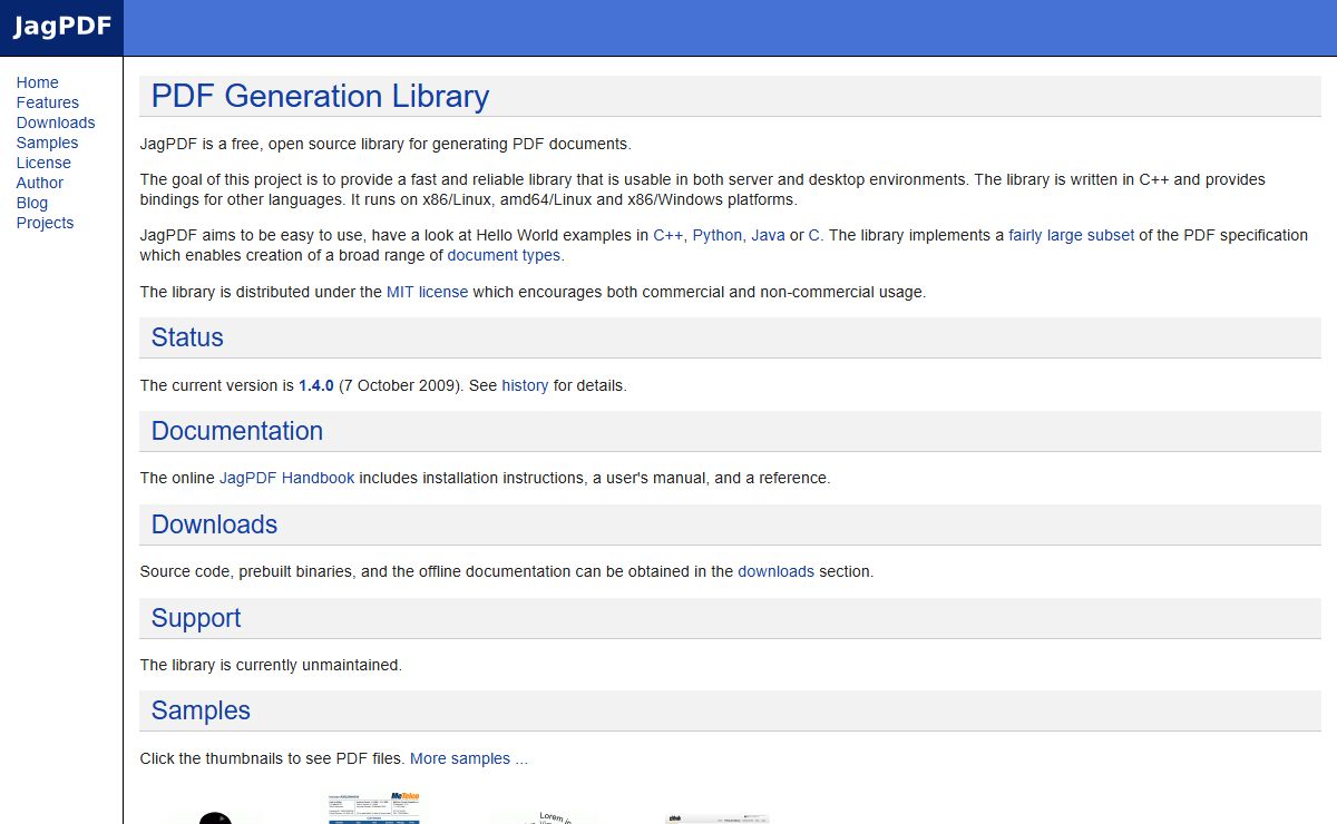 JagPDF - PDF Generation Library