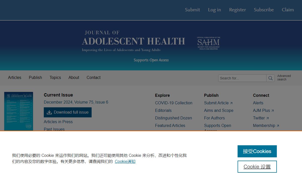 Home Page: Journal of Adolescent Health