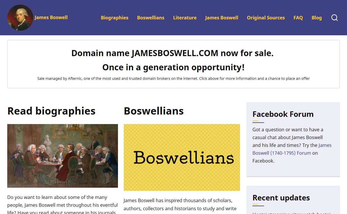 Welcome | James Boswell