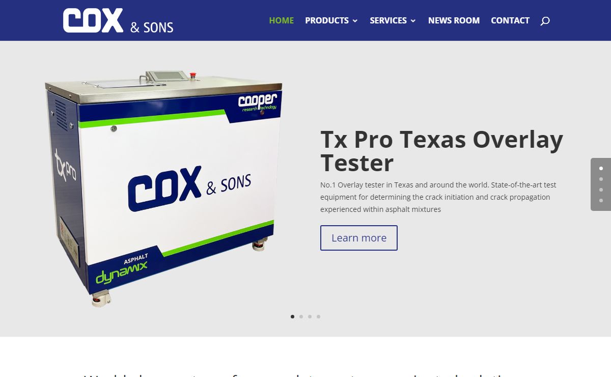 James Cox & Sons, Inc. USA — Materials Testing Equipment 
