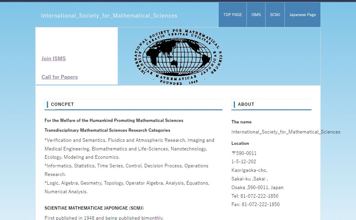 International Society for Mathematical Sciences