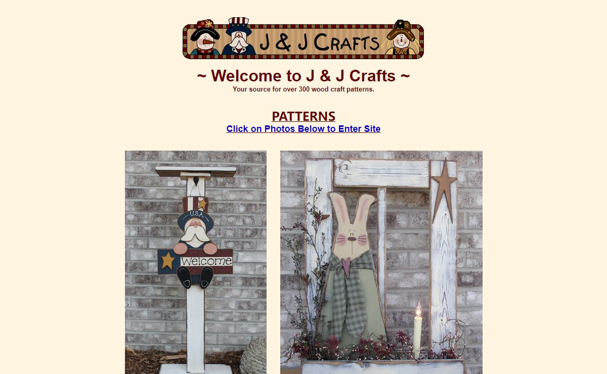 J & J Crafts - Primitive Patterns, Woodcraft Patterns, wood patterns, Country Wood Craft Patterns and Woodworking Patterns