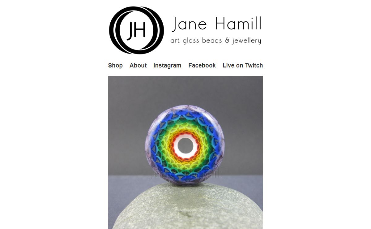 Jane Hamill art glass lampwork beads and jewellery