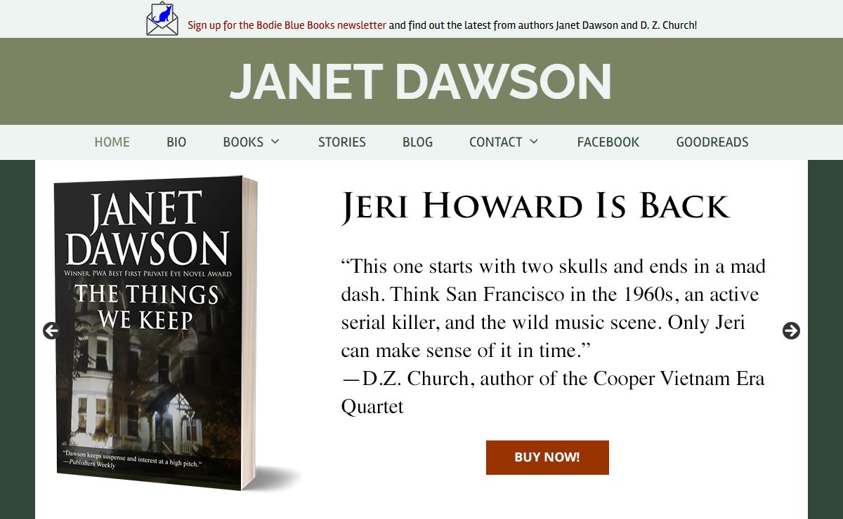 Janet Dawson - Author of the Jeri Howard Private Eye Mysteries