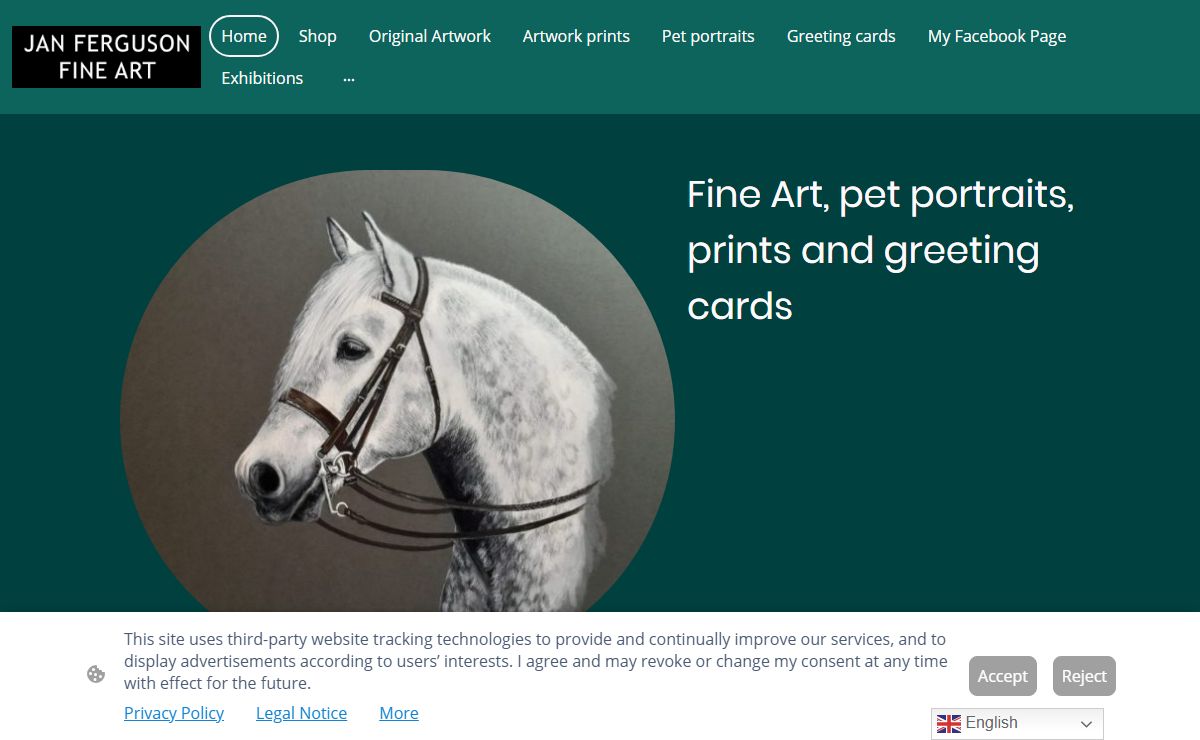 Jan Ferguson Fine Art wildlife art, pet portrait. wildlife prints and greeting cards in Hawick