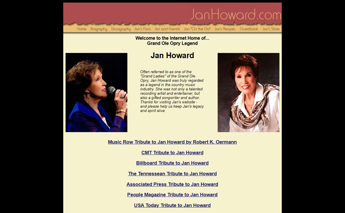 Jan Howard . . . Grand Ole Opry Legendary Artist