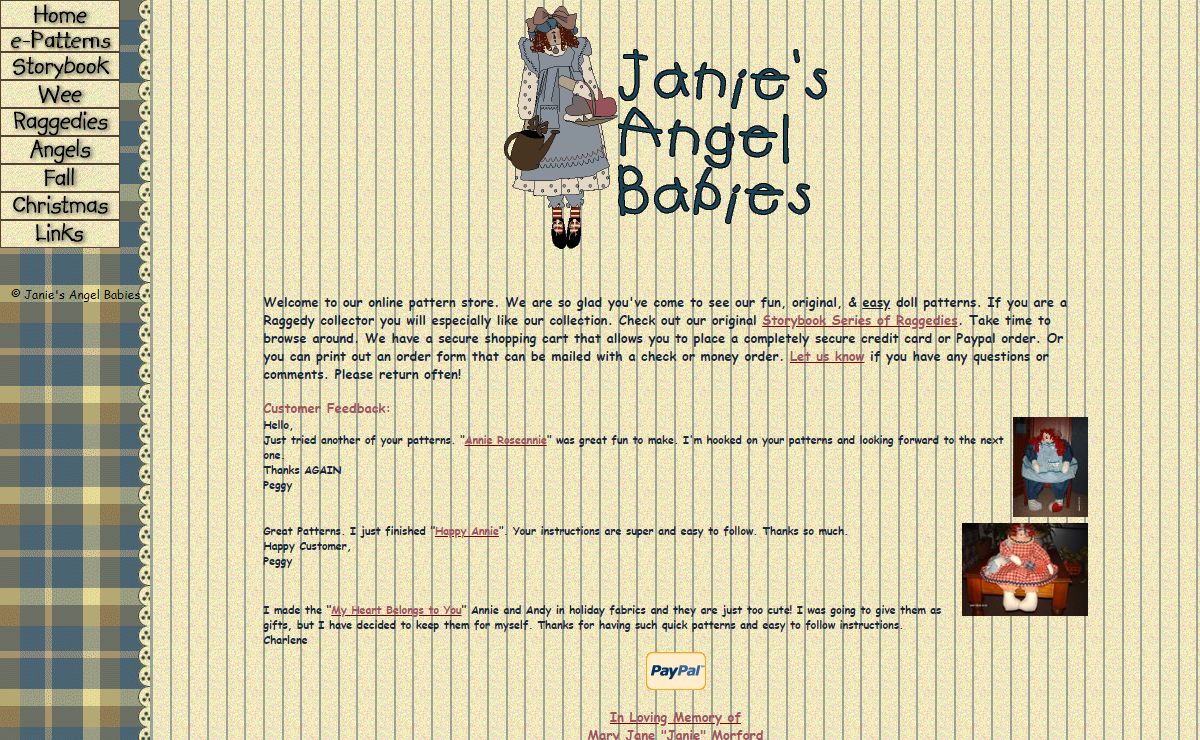 Primitive, Raggedy Cloth Doll Patterns - Janie's Angel Babies