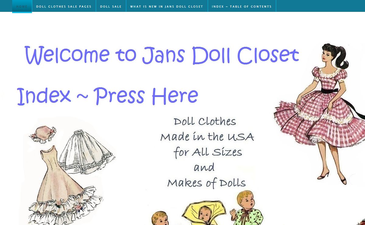 Handmade Quality Doll Clothes For All Sizes and Makes of Dolls