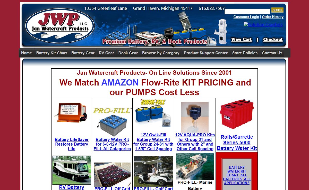 Battery Watering Systems, Marine Dock Products, Solar Dock Lights