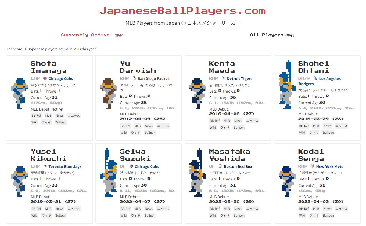 Current MLB Players from Japan - Japanese Ball Players