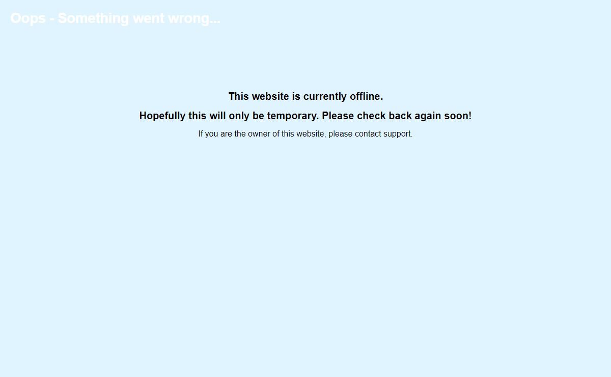 Website Temporarily Unavailable
