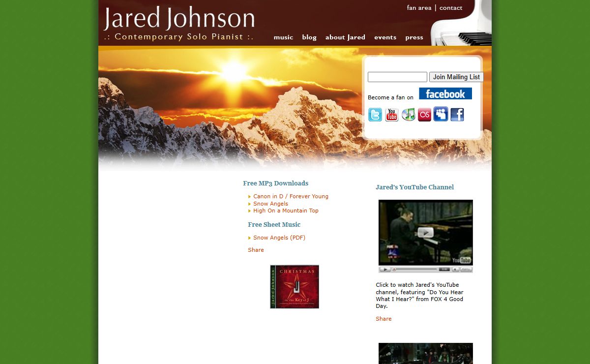 Jared Johnson, Contemporary Solo Pianist