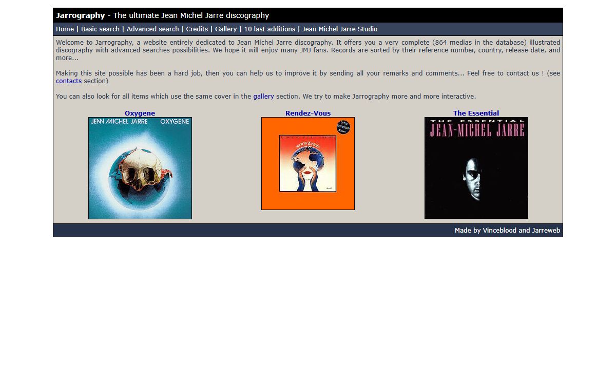 Jarrography - The ultimate Jean Michel Jarre discography