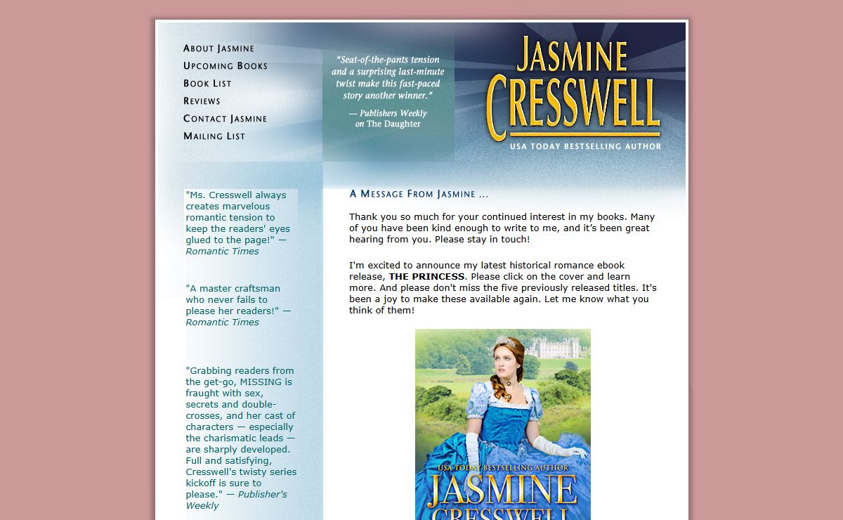 Romance Author Jasmine Cresswell