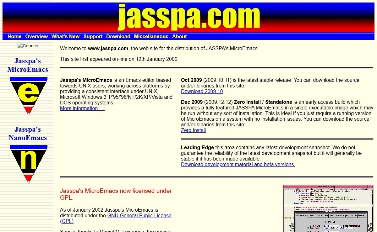 MicroEmacs JASSPA Distribution