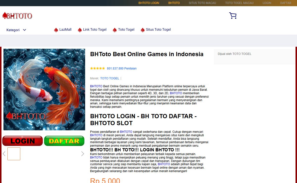 BHToto Best Online Games in Indonesia