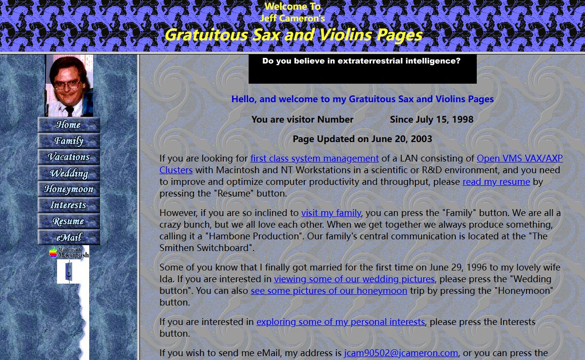 Jeff Cameron's Sax and Violins Pages