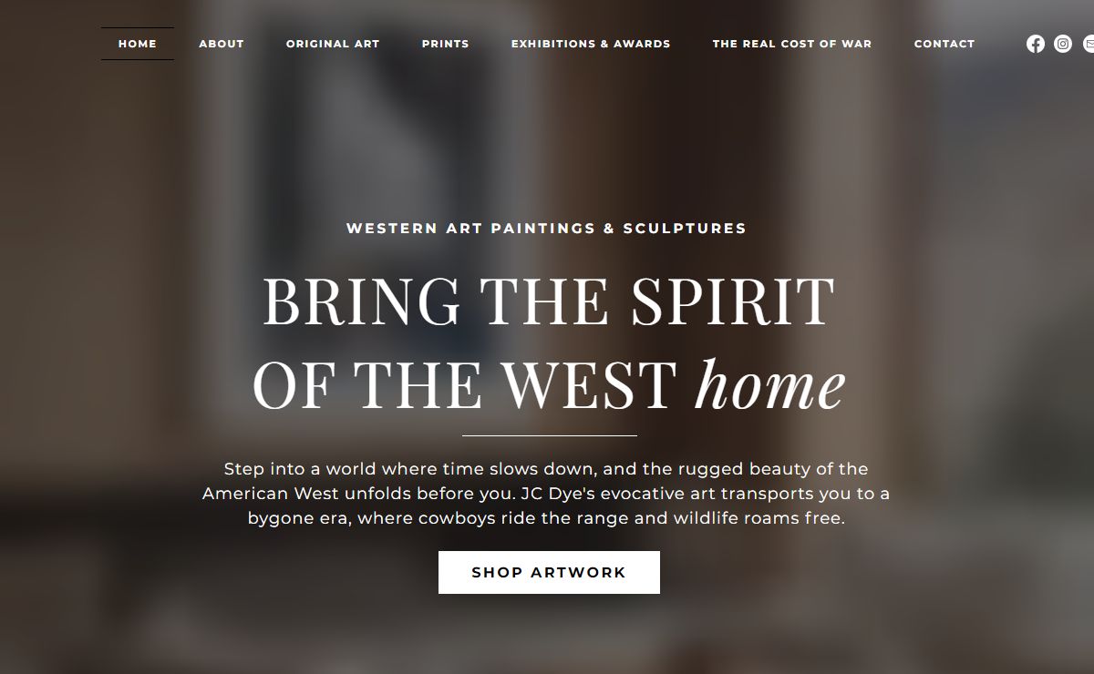 Home | JC Dye | Artist of the American West