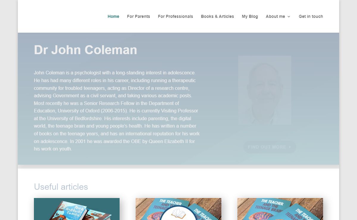 Dr John Coleman - Psychologist with an interest in adolescence