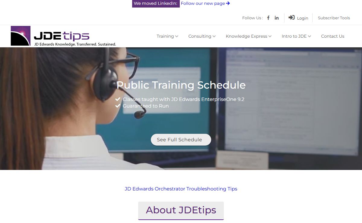 JDEtips, Inc. | JD Edwards Training | JD Edwards Library | JD Edwards Consulting